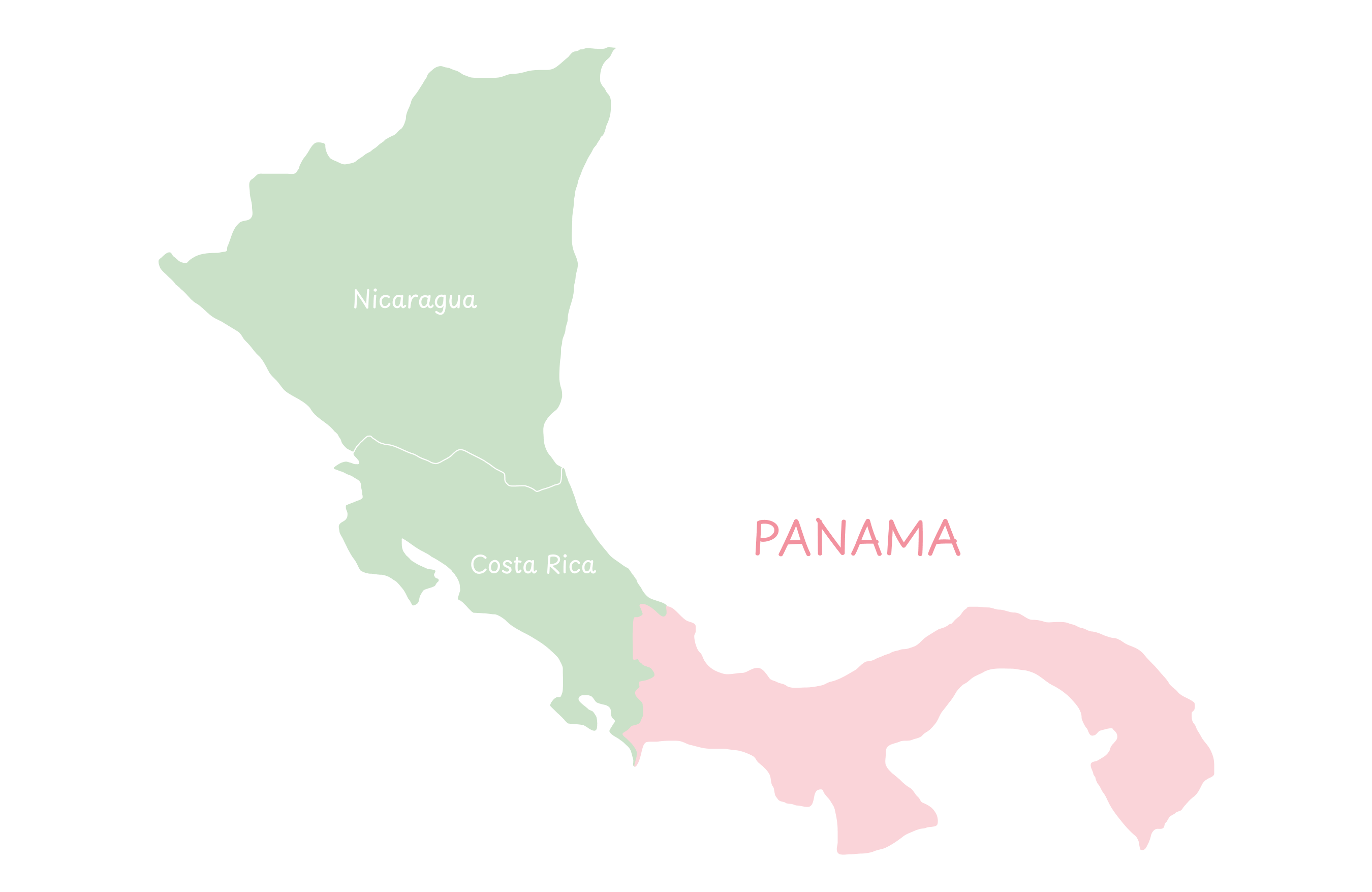 Carte dessinée du Panama en Amérique centrale