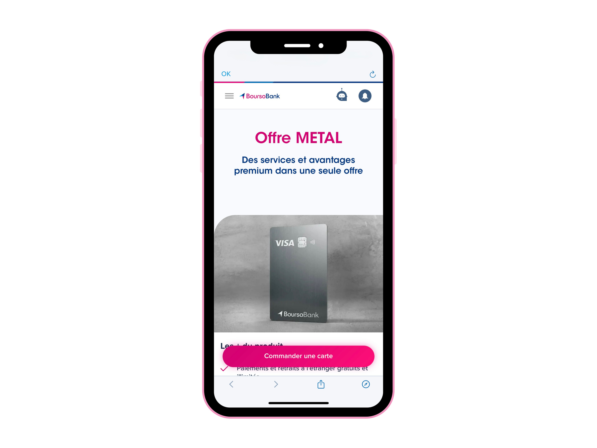 Capture d'écran de l'interface de BoursoBank
