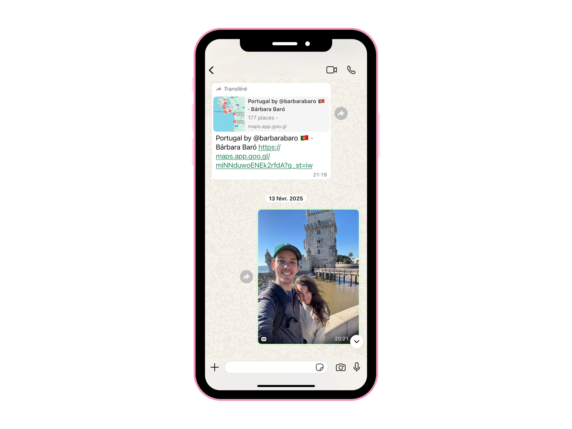 Capture d'écran de l'interface de WhatsApp