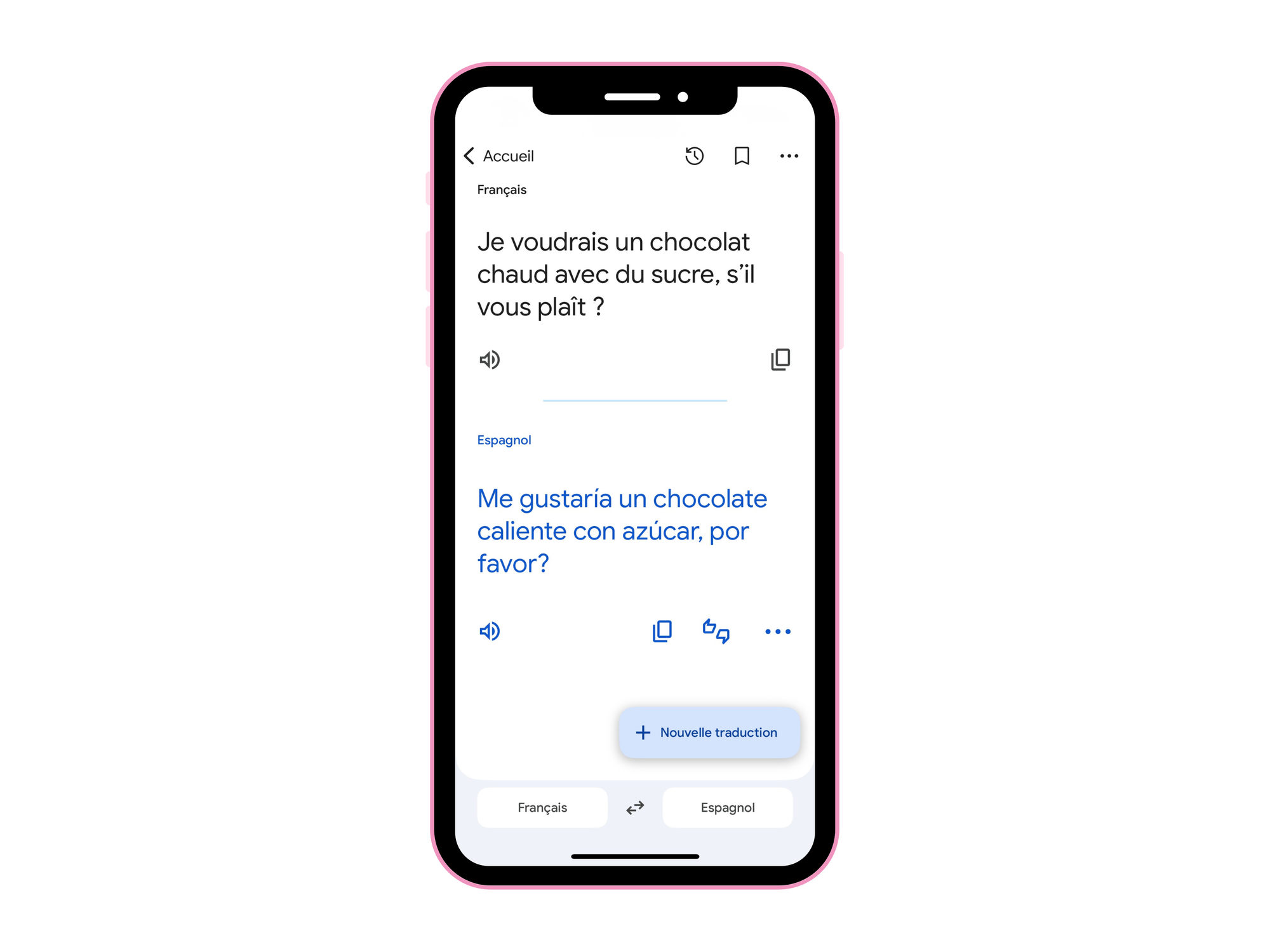 Capture d'écran de l'interface de Google Translate