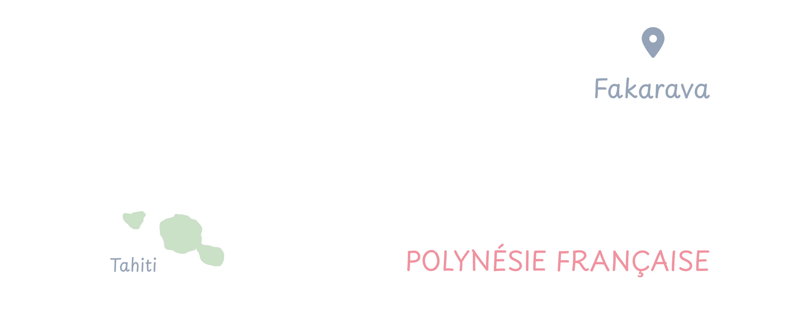 Carte dessinée de la Polynésie française avec Fakarava