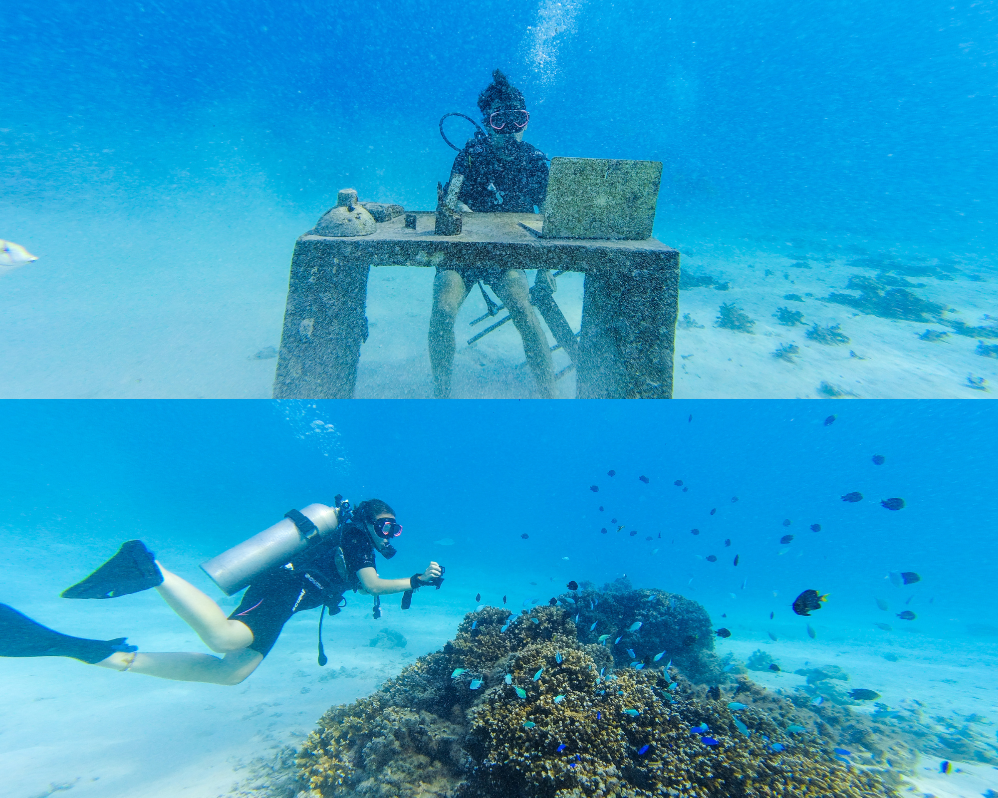 Plongeurs à Tahiti