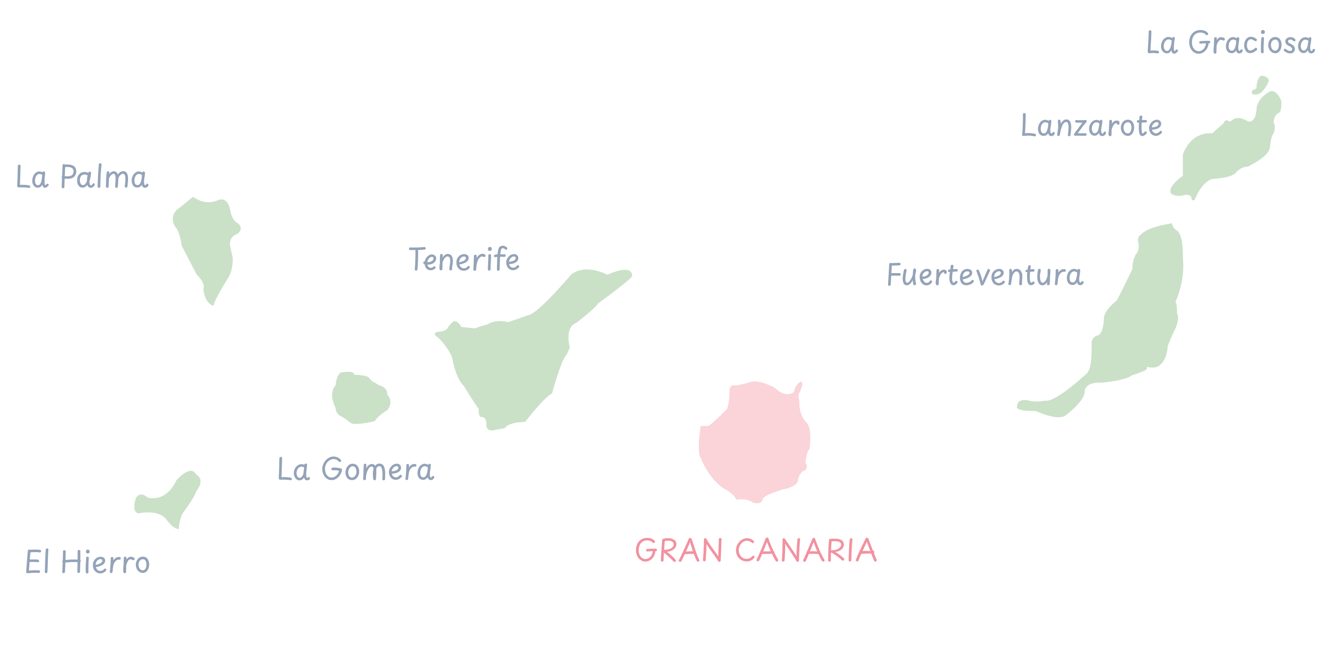 Carte dessinée des îles Canaries