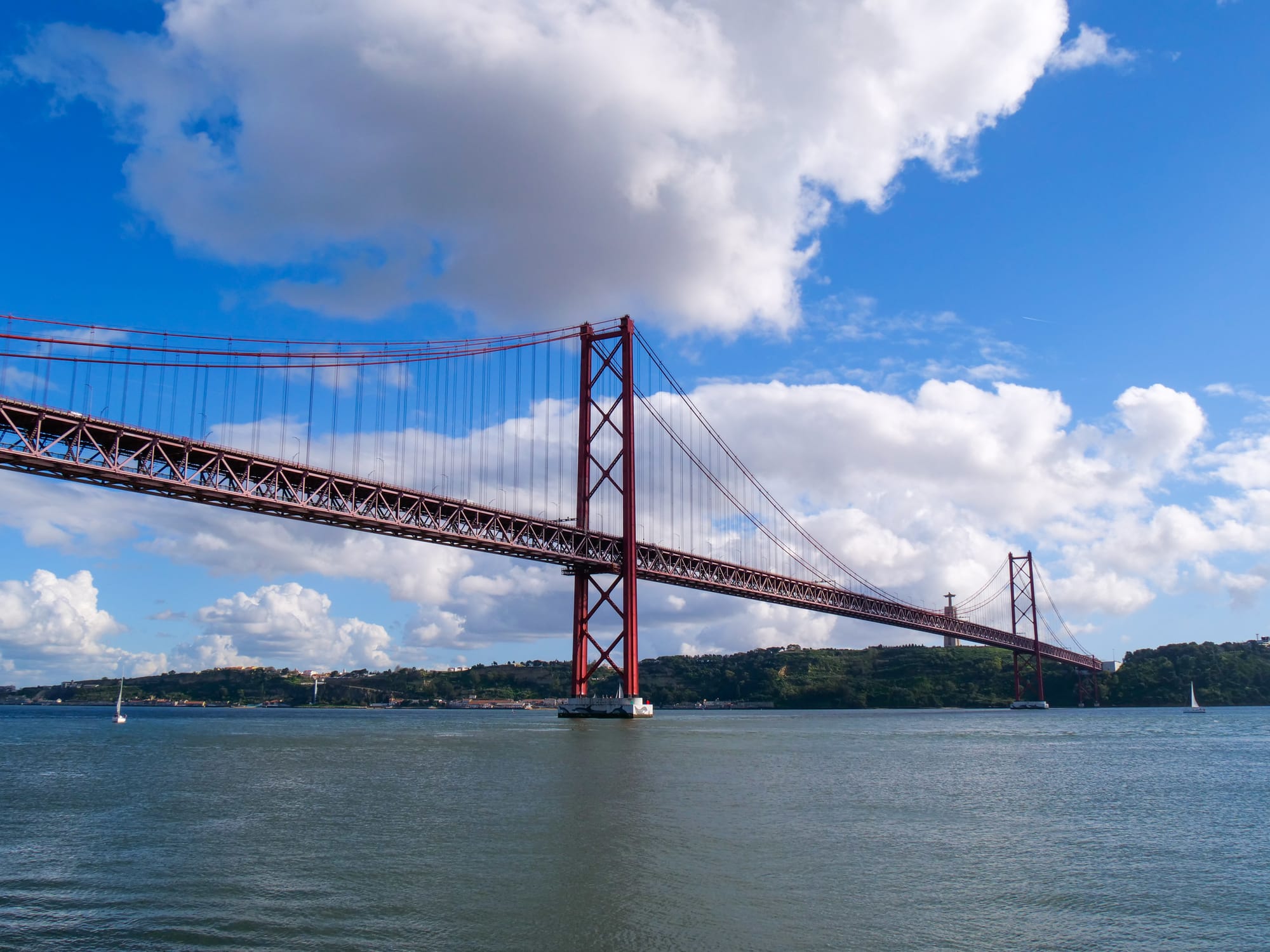 Pont du 25 avril sous le ciel bleu
