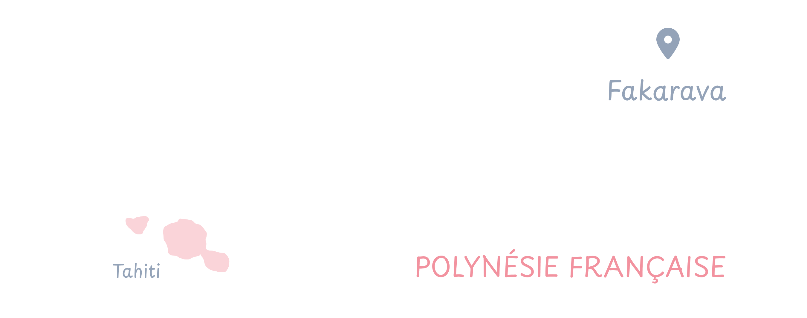 Carte dessinée de la Polynésie française avec Fakarava