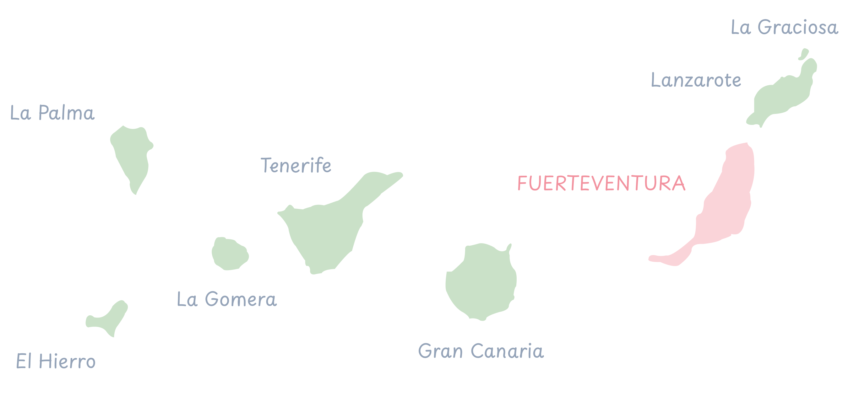 Carte dessinée des îles Canaries